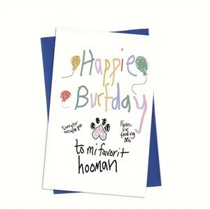 1pc, Funny Birthday Card From Your Pet, Dog, Cat Birthday Card From Pet To Owner
